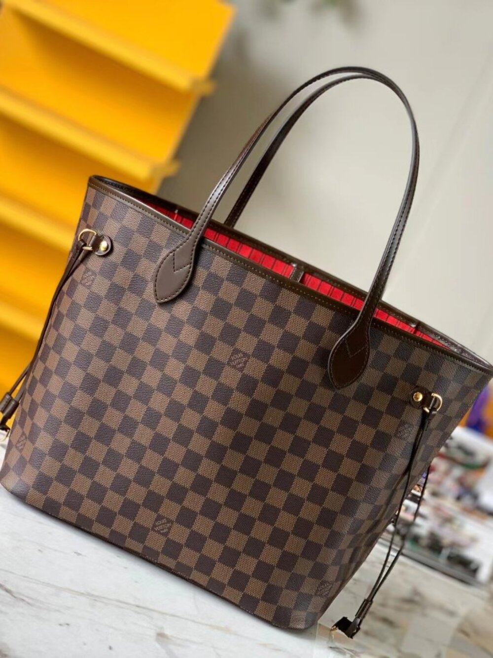 🌸Louis Vuitton Neverfull MM Damier Ebene Cherry